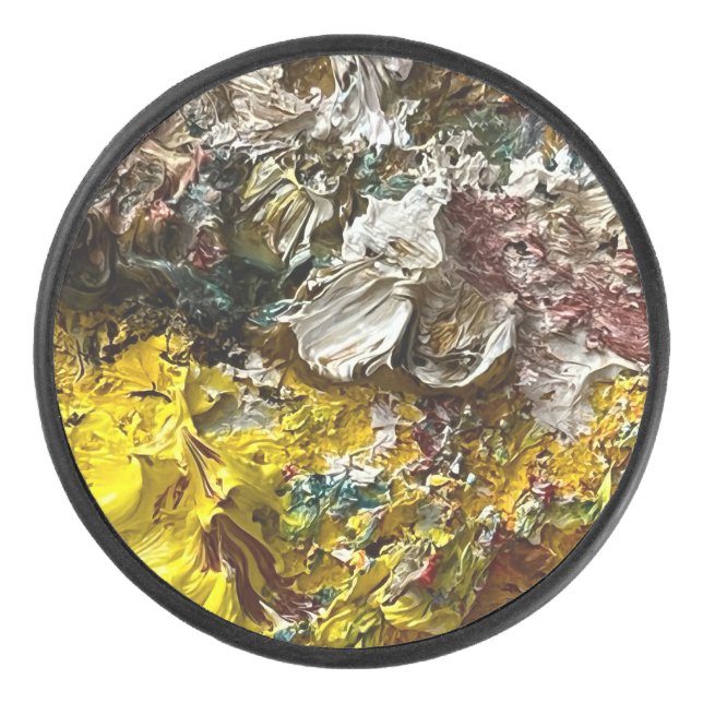Artist's palette #1 hockey puck (Front)