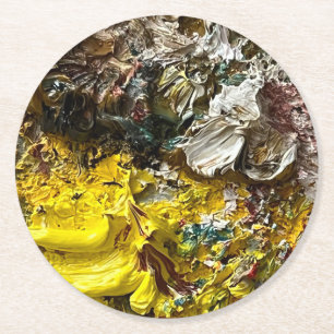 Artist's palette #1 round paper coaster