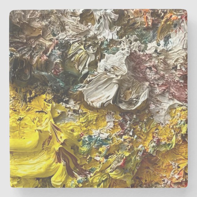 Artist's palette #1 stone coaster (Front)