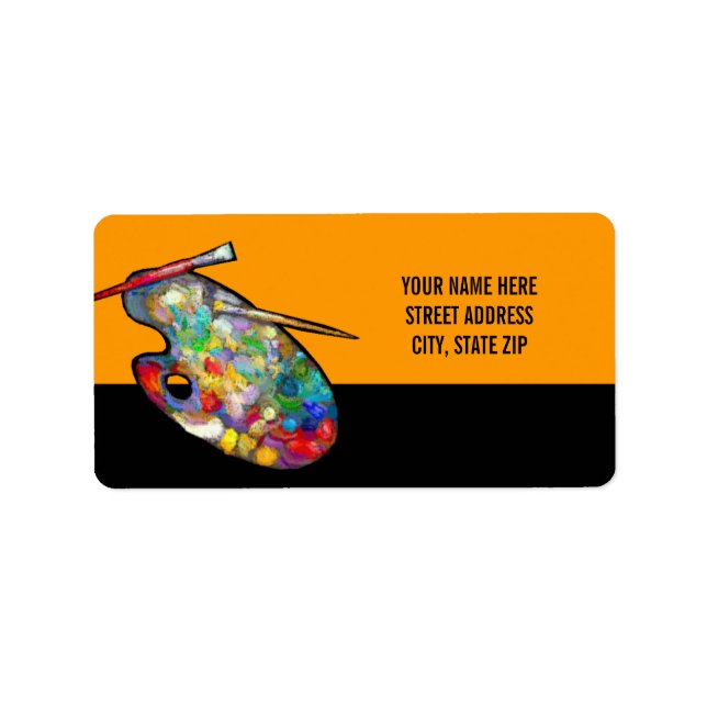 Artist's Palette Address Mailing Labels (Front)