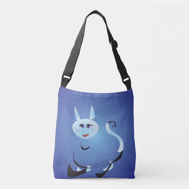 Artist's Pussycat drawing with Red Lips  Tote Bags (Front)