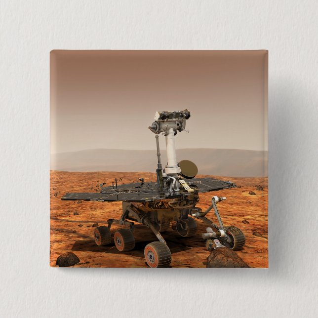 Artists rendition of Mars Rover 15 Cm Square Badge (Front)