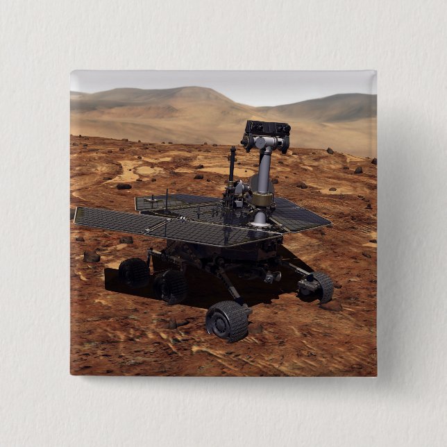 Artists rendition of Mars Rover 2 15 Cm Square Badge (Front)