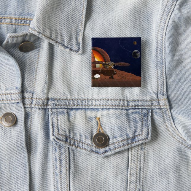Artist's Rendition Of The Insight Lander. 15 Cm Square Badge (In Situ)