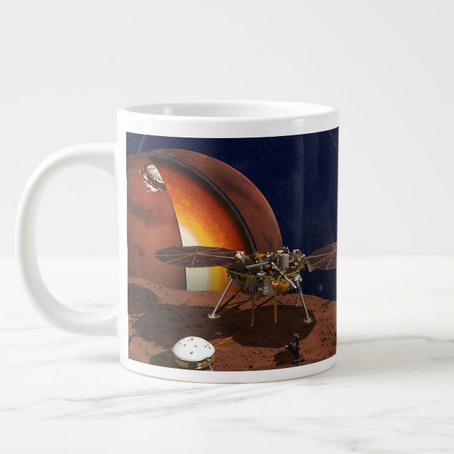 Artist's Rendition Of The Insight Lander. Large Coffee Mug (Left)