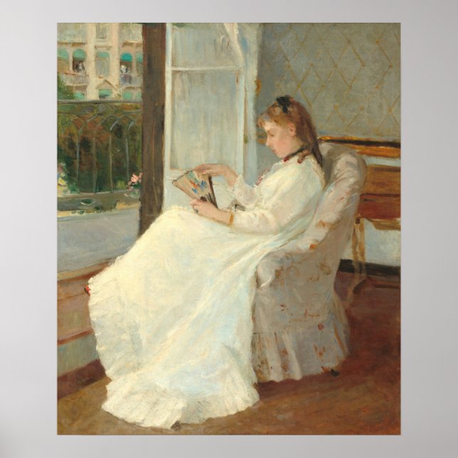 Artist's Sister at Window, Berthe Morisot Fine Art Poster (Front)