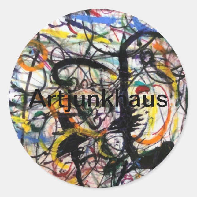 Artjunkhaus Corvus (Crow) Abstract Jeff Hankamer   Classic Round Sticker (Front)