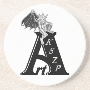 ArtKSZP Logo mit Golem - Gargoyle Coaster