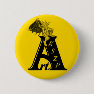 ArtKSZP Logo mit kleinem Golem schwarz gelb design 6 Cm Round Badge