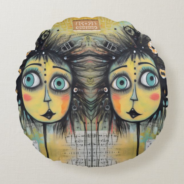 ArtLady 12 Charming and distressed Round Cushion (Front)