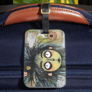 ArtLady 18 Charming and distressed Luggage Tag