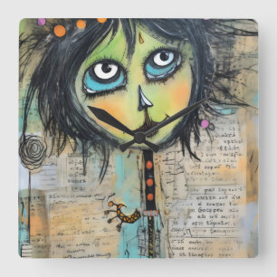 ArtLady 5 Charming and distressed Square Wall Clock