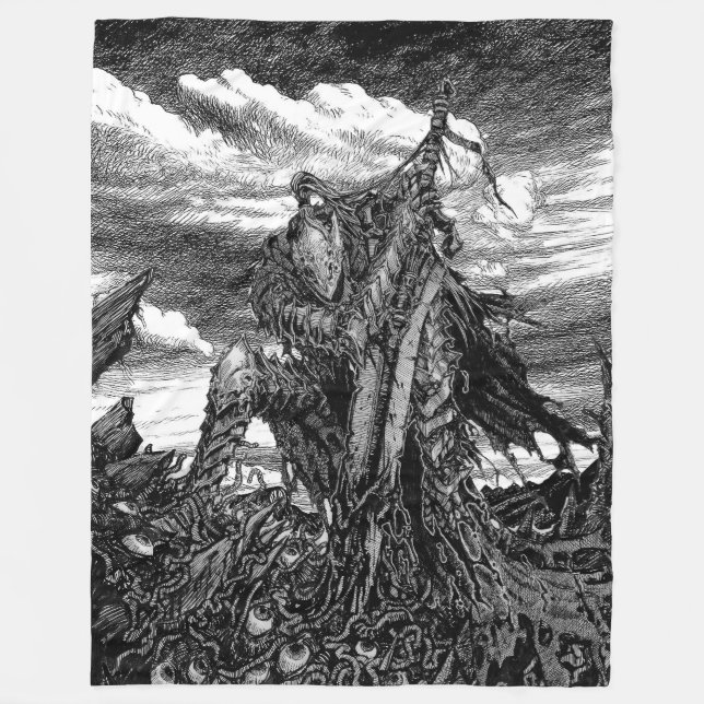 Artorias of the Abyss - The Broken Wolf Fleece Blanket (Front)