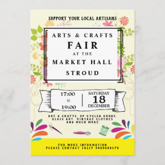 arts and craft fair craft market crafternoon invitation