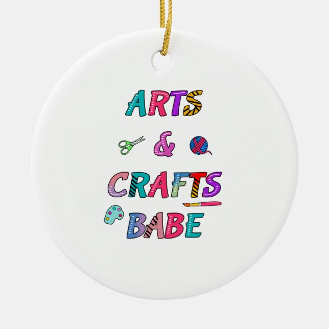 Arts and Crafts Babe Ceramic Tree Decoration (Front)