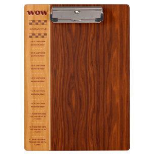 Arts and Crafts Cherry Wood - Quick Ref, Monograms Clipboard