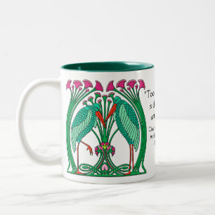 Arts and Crafts Cranes v2 Two-Tone Coffee Mug