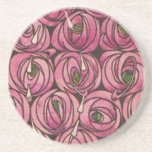 Arts and Crafts Pink Roses Coaster