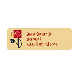 Arts and Crafts Rose Address Label
