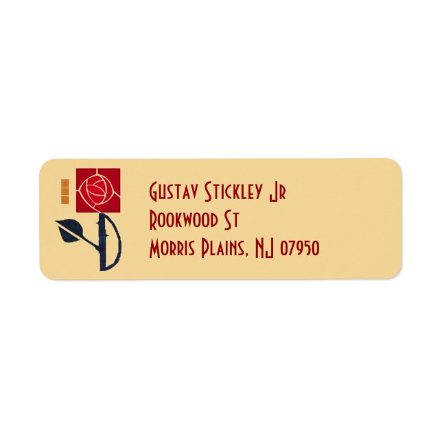 Arts and Crafts Rose Address Label (Front)
