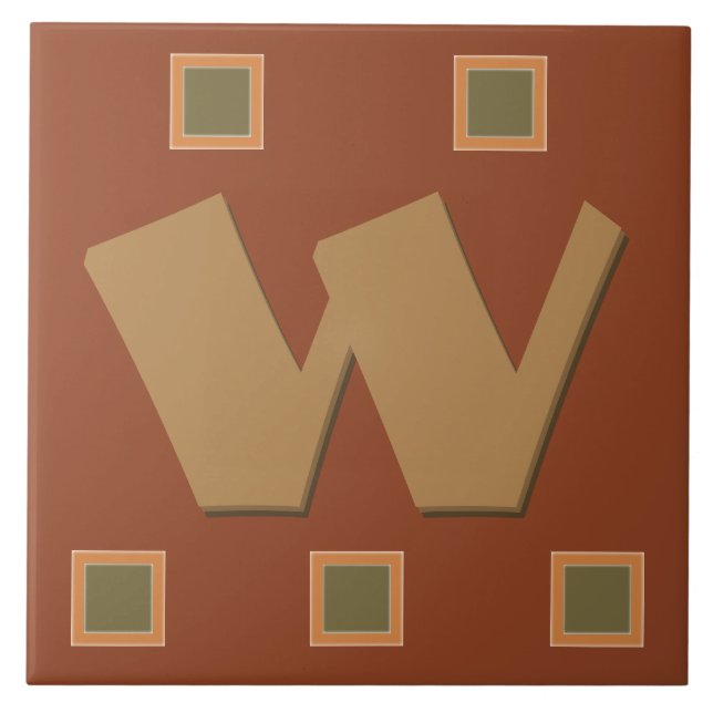 Arts and Crafts-Squares-Earthtone_Monogrammed Tile (Front)