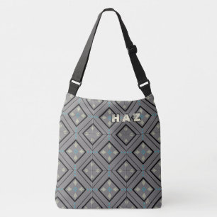 Arts and Crafts Tile in Grey and Black - Monogram Crossbody Bag