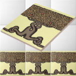 Arts And Crafts Vintage Roycroft Fruit Tree Hedge Tile<br><div class="desc">This Arts And Crafts style fruit tree design was derived from an image out of an antique 1905 Roycroft book titled Nature by Ralph Waldo Emerson. These tiles line up well and will make a nice Arts And Crafts style hedgerow border. The background colour can be customised.</div>