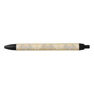 Arts and Crafts Walter Crane Blue White Tulips Black Ink Pen