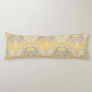 Arts and Crafts Walter Crane Blue White Tulips Body Cushion