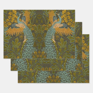 Arts and Crafts Walter Crane Peacock Pattern Wrapping Paper Sheet