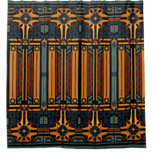 Arts & Crafts Craftsman and Mission frieze floral Shower Curtain