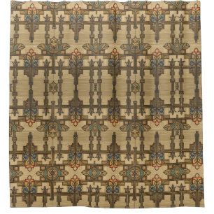 Arts & Crafts Craftsman and Mission Style floral Shower Curtain