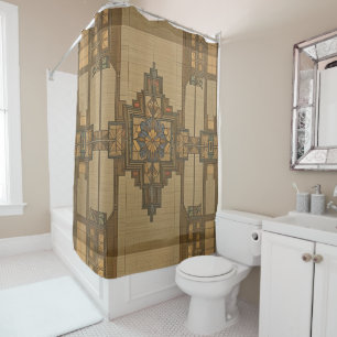 Arts & Crafts Craftsman and Mission Style floral  Shower Curtain