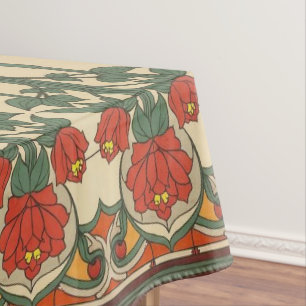 Arts & Crafts Craftsman and Mission Style floral Tablecloth