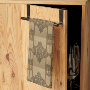 Arts & Crafts Craftsman and Mission Style floral Tea Towel