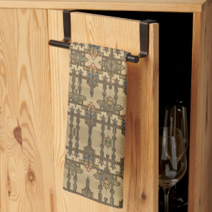 Arts & Crafts Craftsman and Mission Style floral Tea Towel