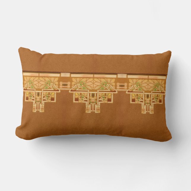 Arts & Crafts, Craftsman or Mission Style Foliage Lumbar Cushion (Front)