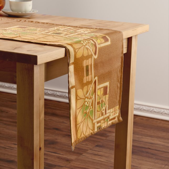 Arts & Crafts, Craftsman or Mission Style Foliage Short Table Runner (In Situ)