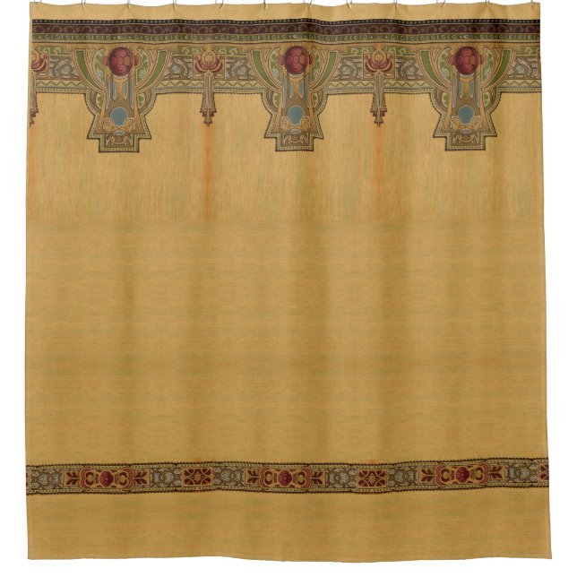 Arts & Crafts, Craftsman or Mission Style Rose Shower Curtain (Front)