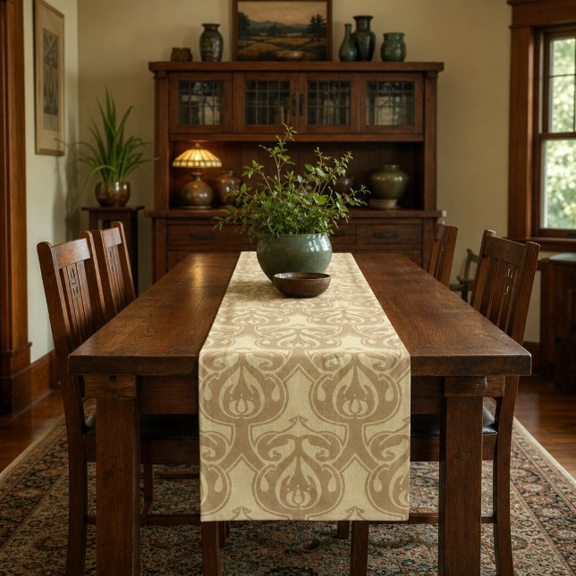 Arts & Crafts Foliage Pattern Customisable Colours Short Table Runner (Creator Uploaded)