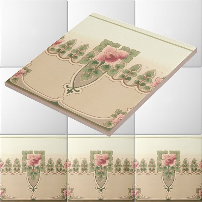 Arts & Crafts or Mission Style Rose Hedgerow Tile (Creator Uploaded)