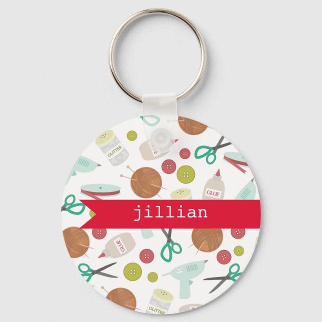 Arts & Crafts Personalised Keychain (Front)