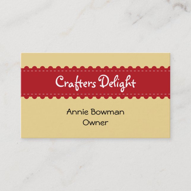 Arts crafts ribbon accessories handmade business business card (Front)
