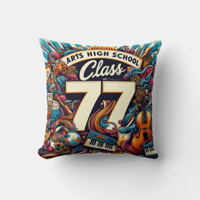 Arts high school class of 77 cushion (Front)