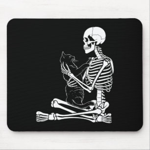 Arts Kitty Skeleton Halloween Costume Skull And Ca Mouse Pad
