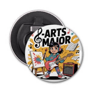 Arts Major Cartoon Illustration - Unique Creative Bottle Opener