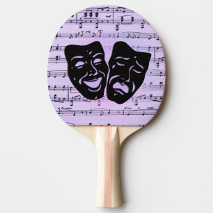 Arts Unite Purple Music and Theatre Masks Ping Pong Paddle