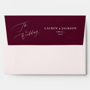 ArtsApp Blush Burgundy Calligraphy Wedding DIY Envelope
