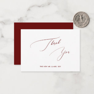 ArtsApp Burgundy Luxe Calligraphy Thank You Card
