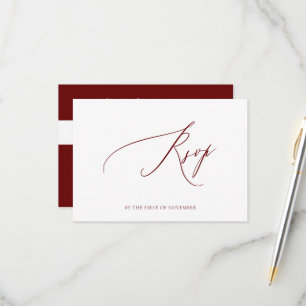 ArtsApp Elegant Bergundy RSVP Luxe Calligraphy Card